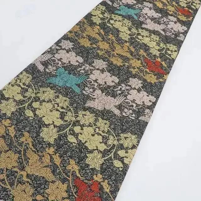 新入荷 N-103◇新品 着物 袋帯 西陣織 正絹『ブラック×多彩』花唐草 着物・浴衣