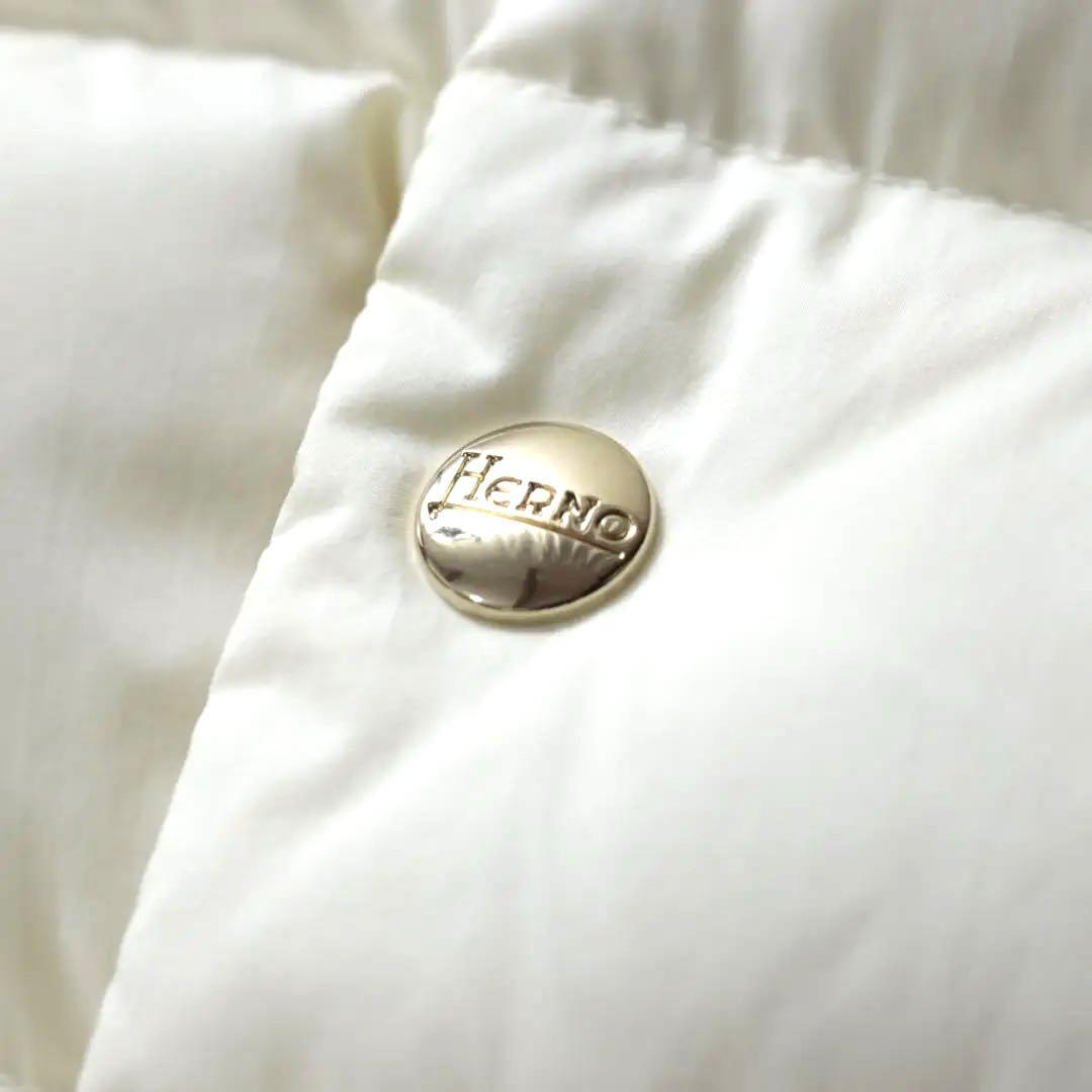 美品!HERNO ヘルノ ハイブリットダウンコート ロングダウン オフホワイト 美品!HERNO ヘルノ ハイブリットダウンコート ロングダウン オフホワイト