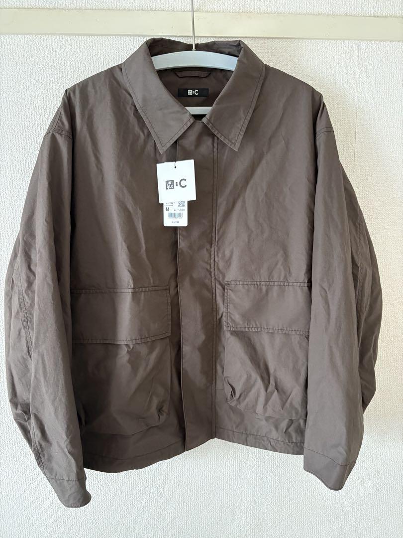 ユニクロc コットンショートブルゾン ダークブラウン 新品 M
