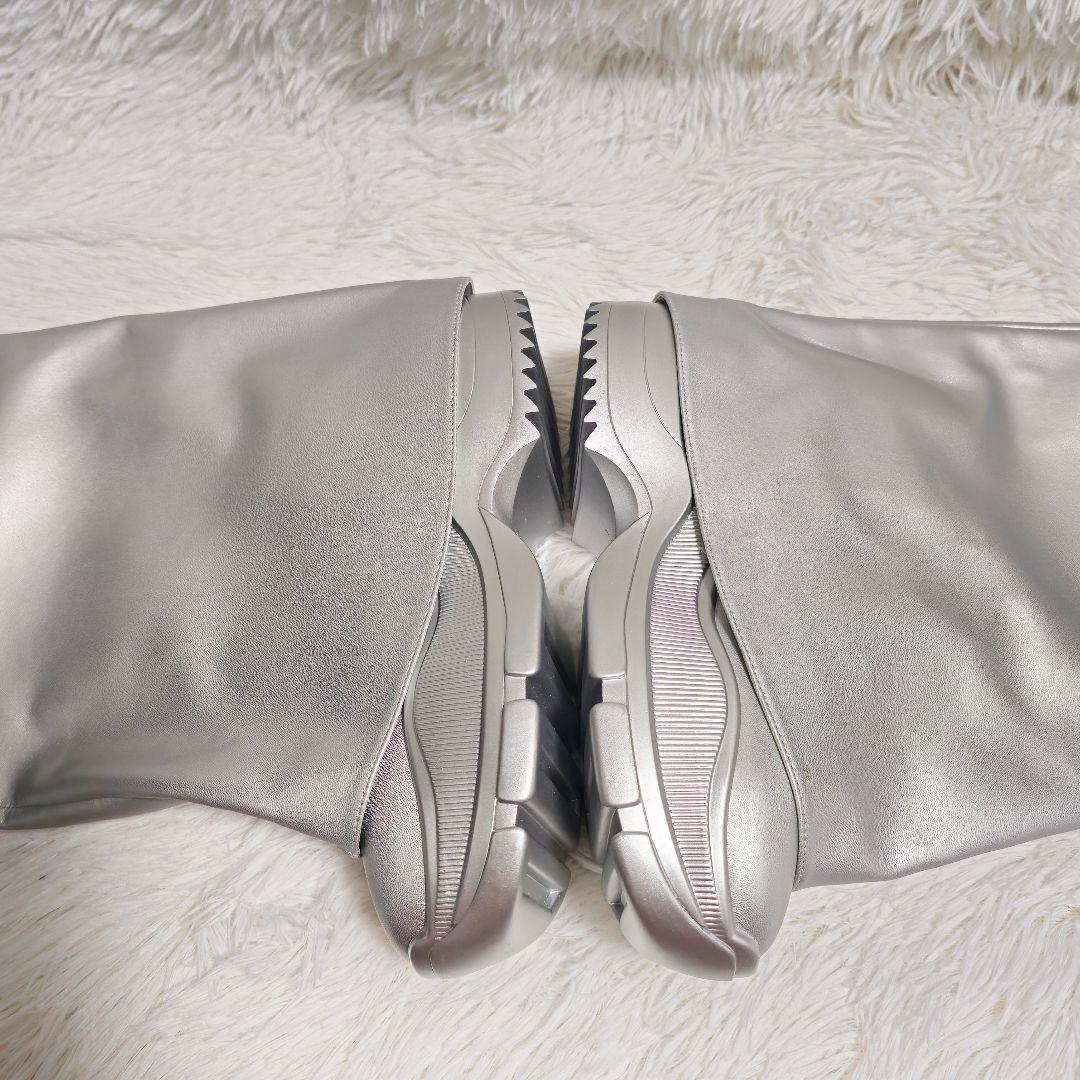 イエロー YELLO ロングブーツ スニーカー シルバー L