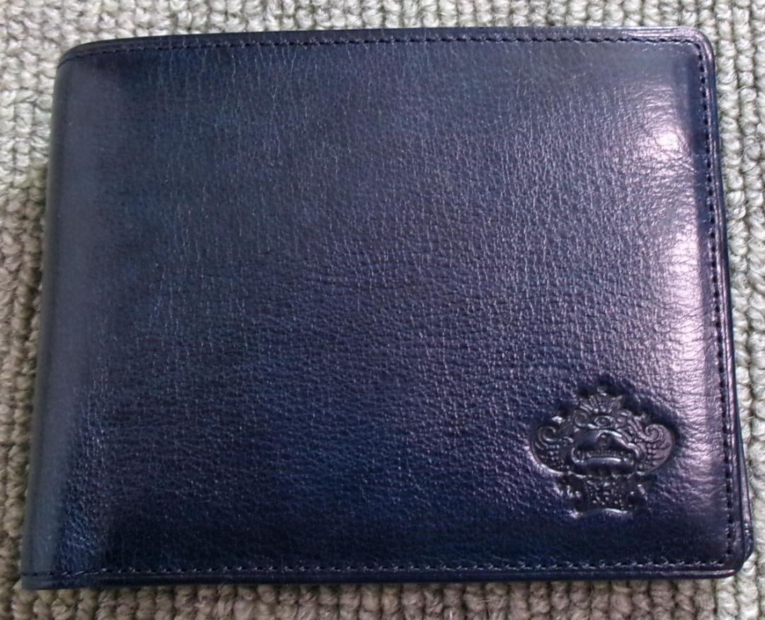 【新品未使用】オロビアンコ PATINA 二つ折り財布 メンズ ネイビー