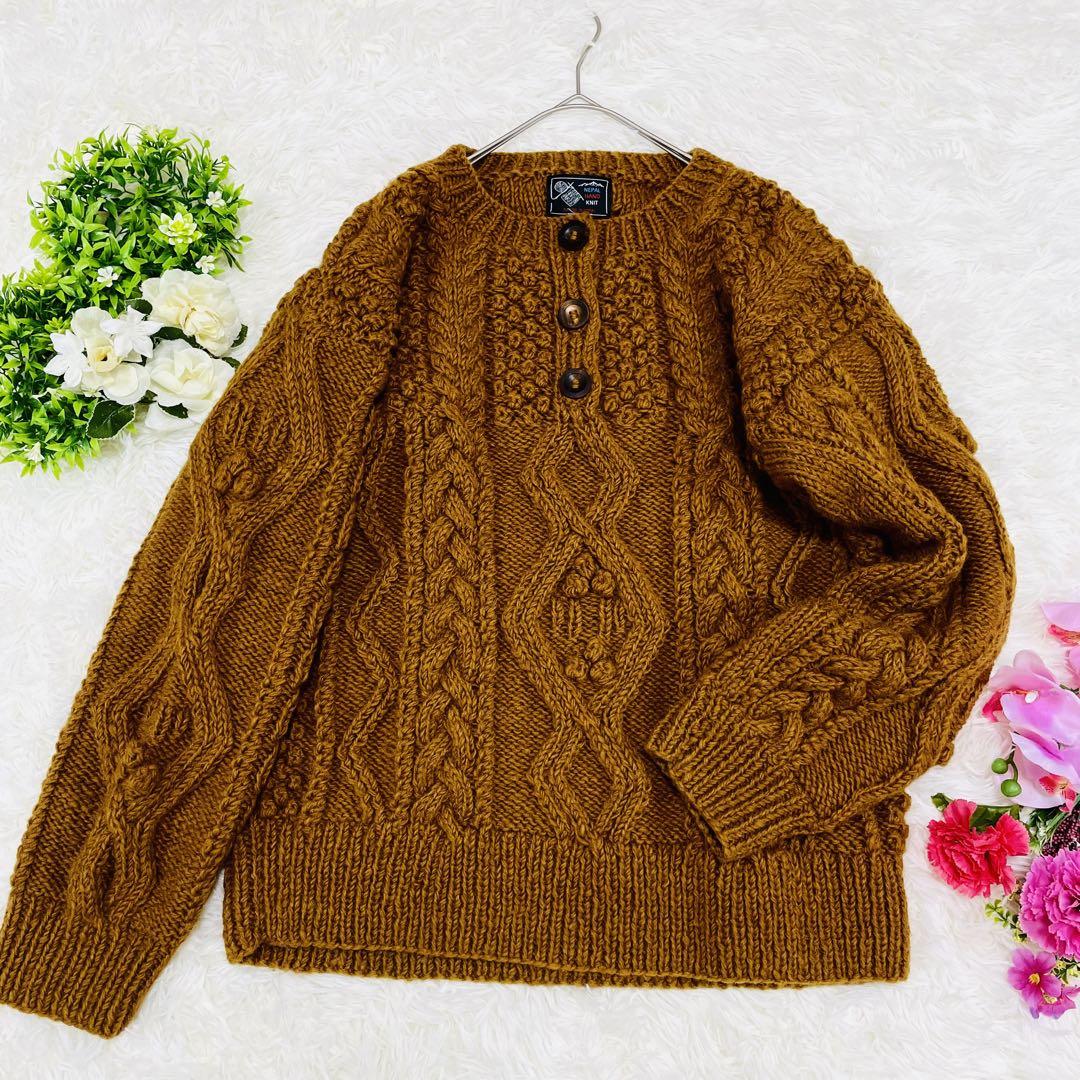 searoomlynn NPL HMケーブルニット 手編み ゆったりセーター 画像5