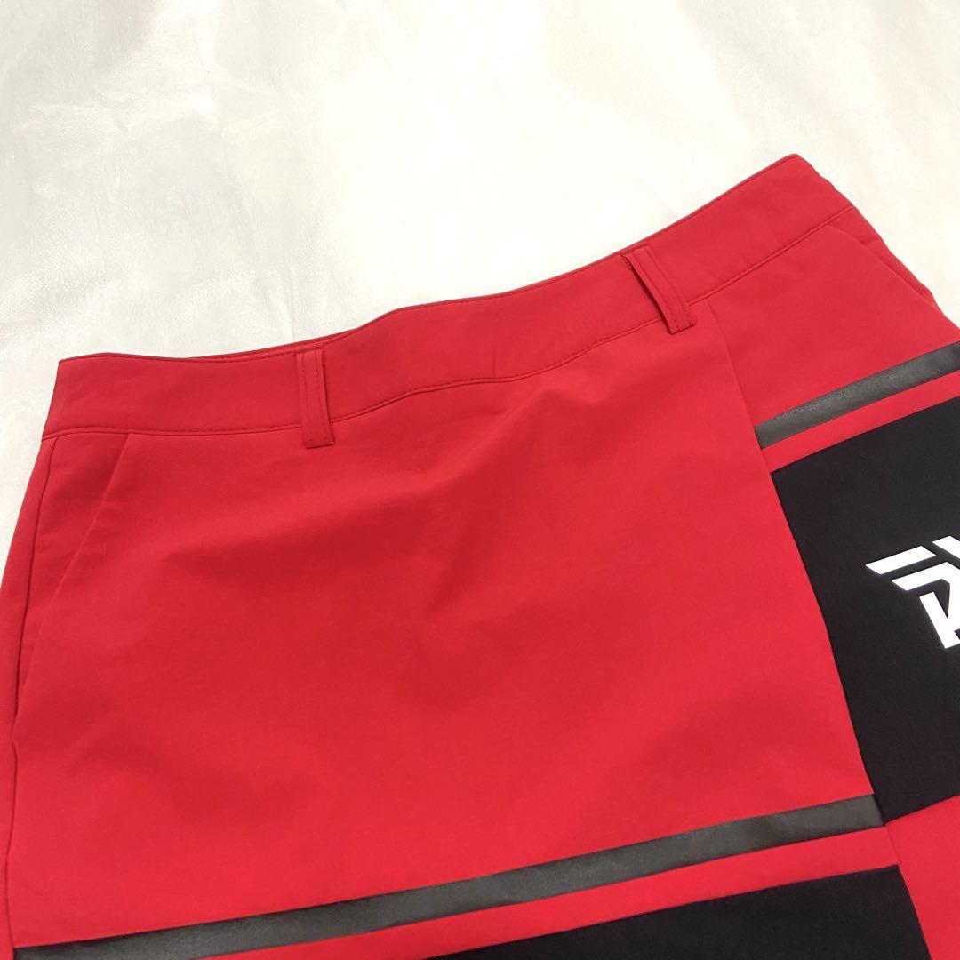 美品　PXGゴルフ レディース ウェア スカート　レッド　スカパン