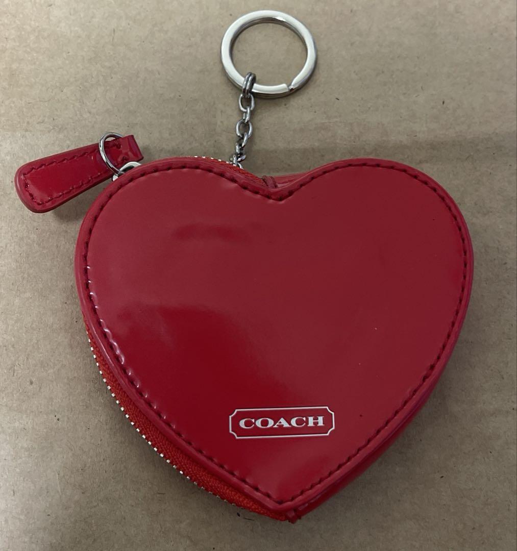 美品）COACH コーチ ハート型 コインケース バッグチャーム C
