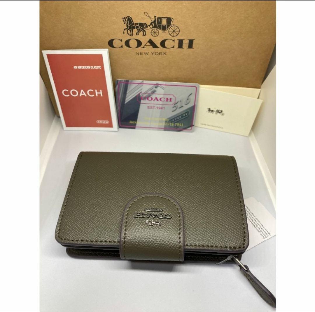 COACH　コーチ　C6390　二つ折り財布　クロスグレイン　ミディアム