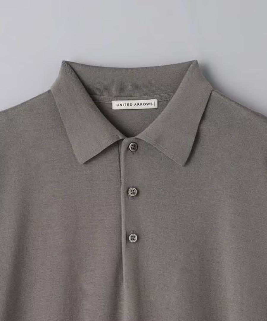 UNITED ARROWS ウール ハイゲージニット ポロシャツ ウォッシャブル