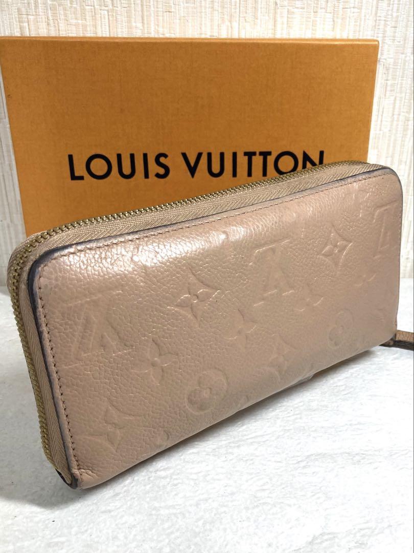 ルイヴィトン　モノグラム　アンプラント　ジッピーウォレット　長財布　ベージュ系