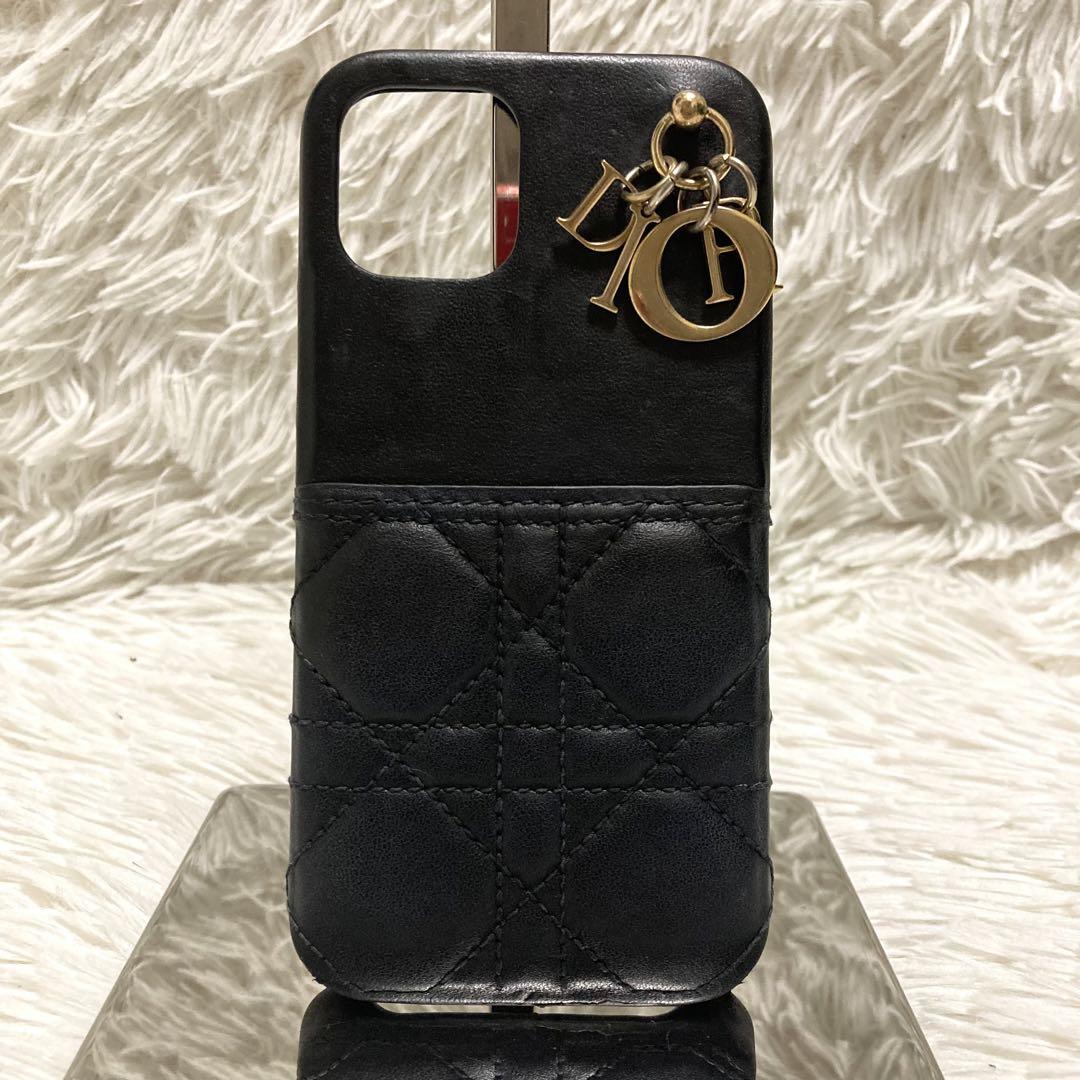 【美品】ディオール　iPhone12&12pro　スマホケース　カナージュ　黒