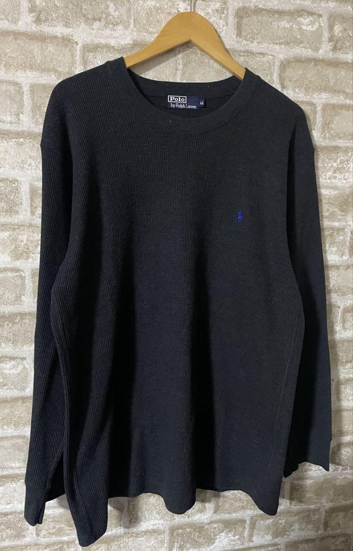 ビンテージ　90s ラルフローレン　メンズXL 長袖Tシャツ　サーマル　ロゴ