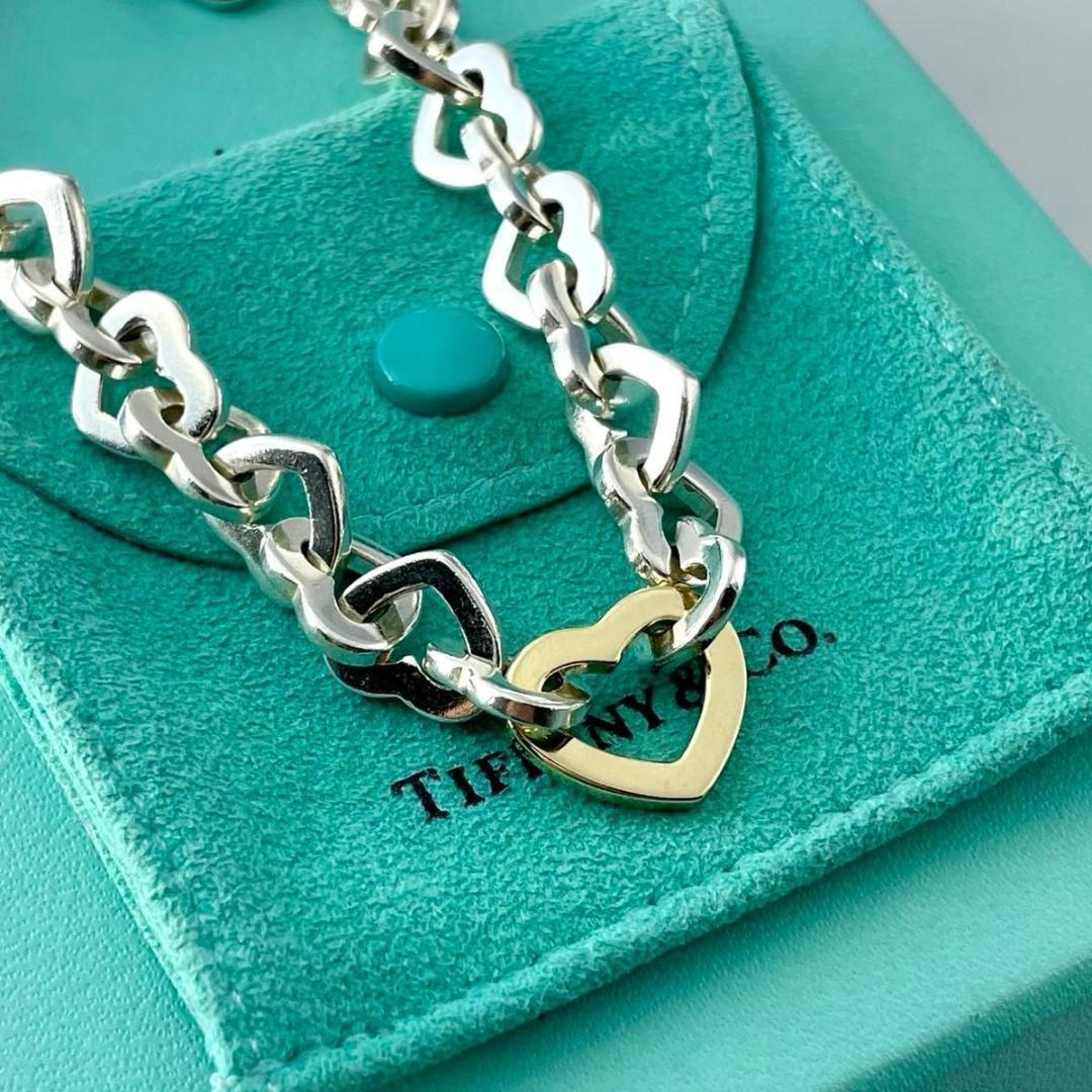 ティファニー ハートリンク ゴールド コンビ ネックレス VG2feTIFFANY
