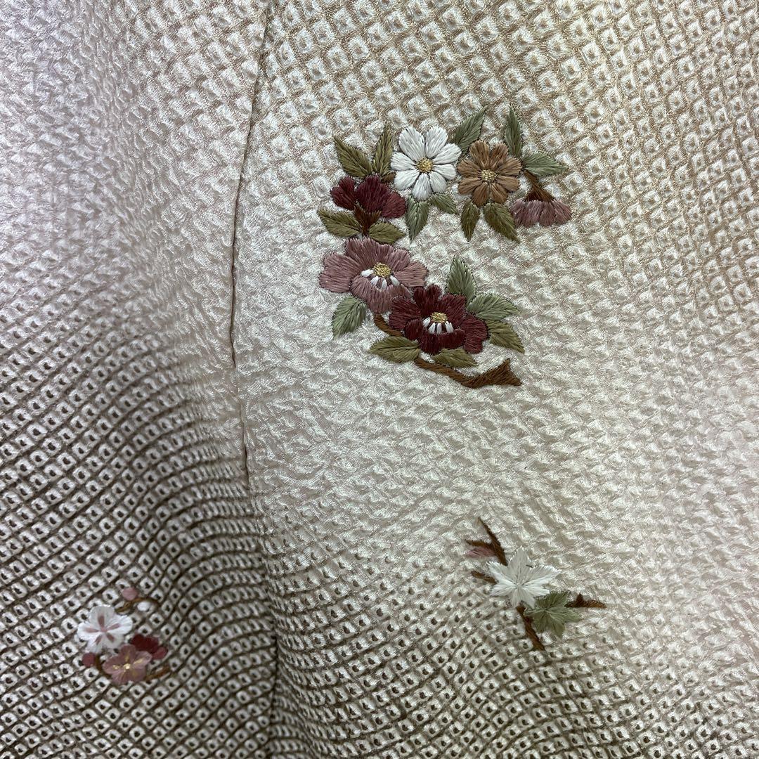 正絹 総絞りに刺繍 訪問着 唐織 横段柄 袋帯 着物帯セット