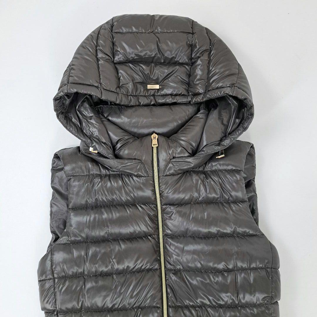 美品★HERNO ダウンベスト ジレ 超軽量　ロング丈 グレー 40