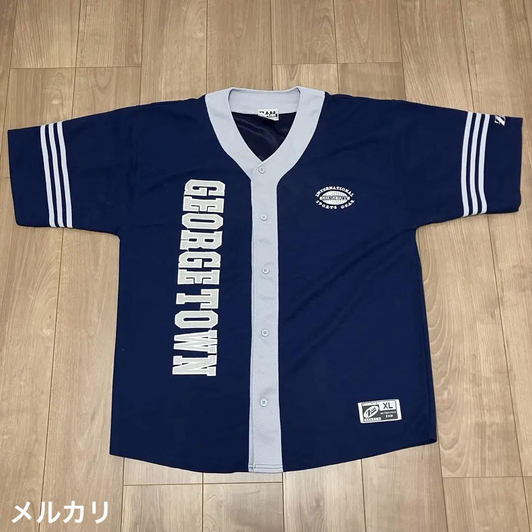 PL学園　ベースボールシャツ　oサイズ　ネイビー ネイビーホワイトベースボールシャツ/野球ユニフォーム風クラスT
