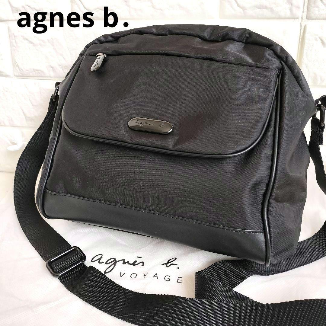極美品】アニエス・ベー ショルダーバッグ ナイロン ブラック