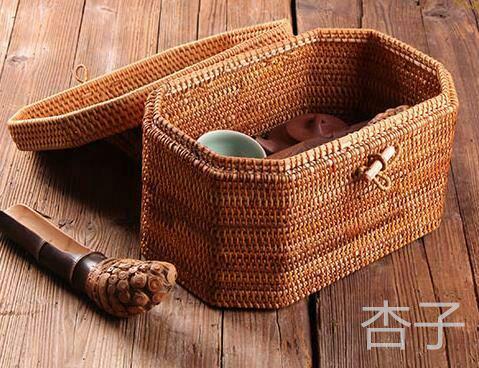 SALE/10%OFF 藤編 【杏子】収納ケース 茶道具 民芸職人手作り弁当箱 大感謝セール 小物入れ籠 ピクニック 茶道具 籐編 収納ケース 【杏子】民芸職人手作り バスケット/かご