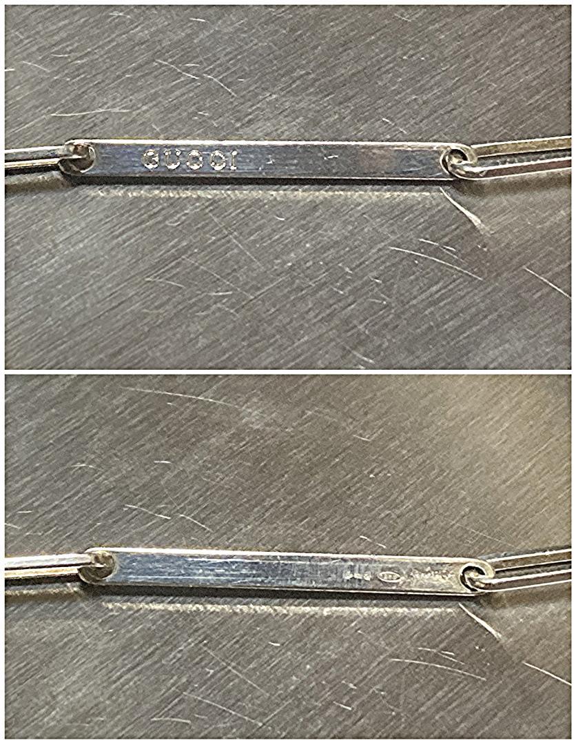 高級品 オールド グッチ ブレスレット スクエア チェーン シルバー925