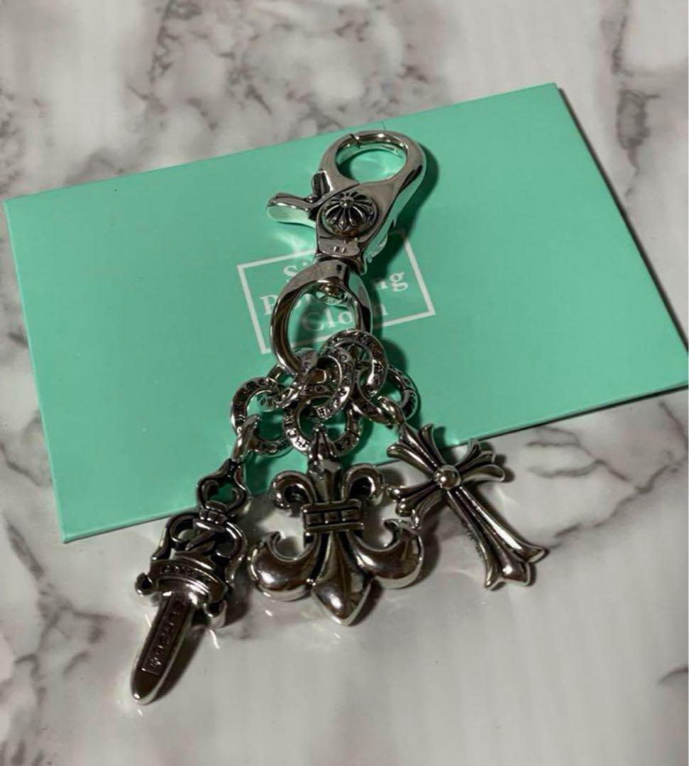 ✌️シルバー925 王道 クロス キーホルダー ストラップ