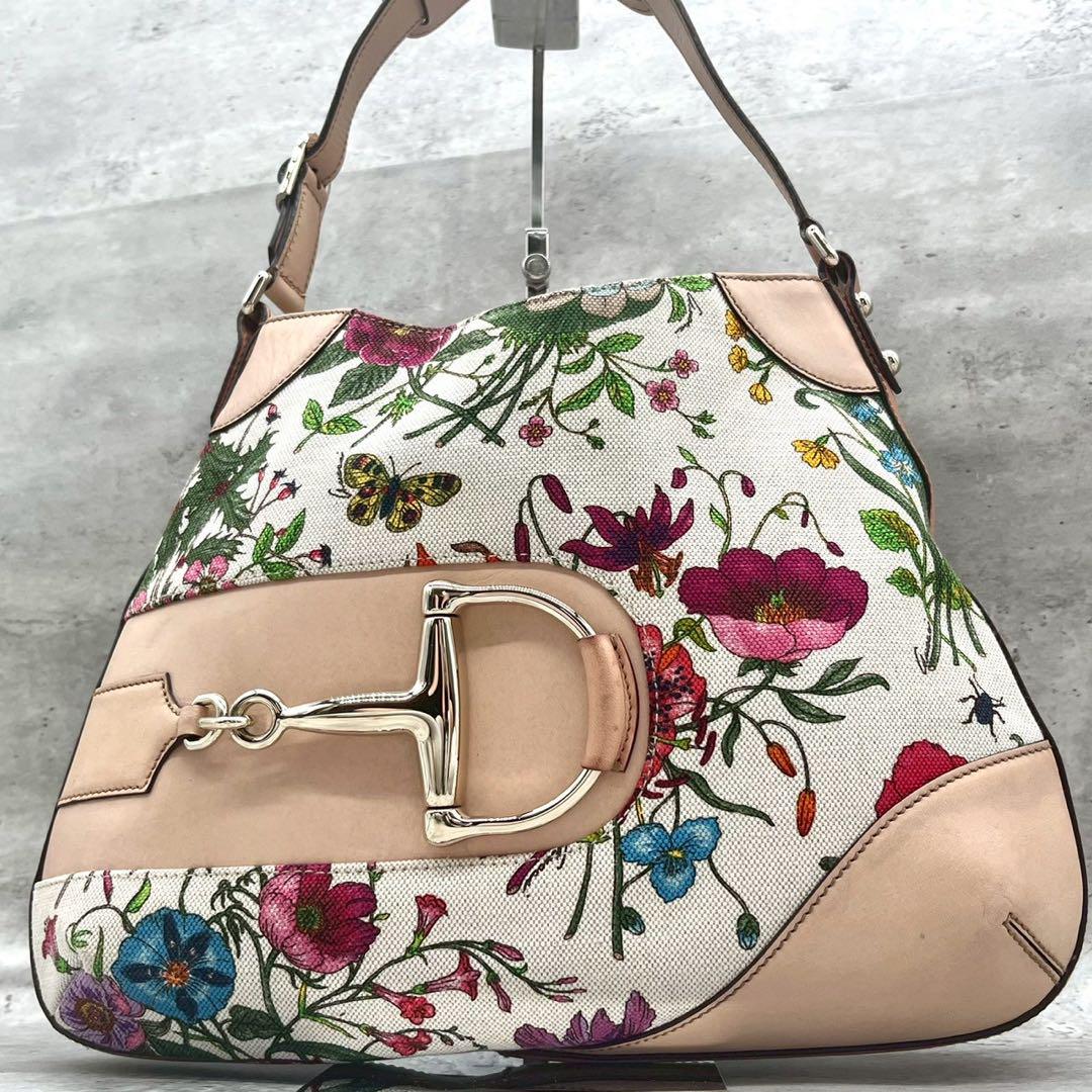 【希少✨】GUCCI ショルダーバッグ ホースビット フラワー ヴィンテージ