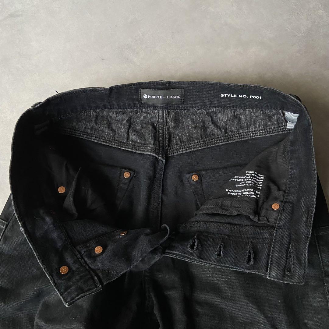 【美品】PURPLE BRAND ブラックスキニージーンズ P001 AW80