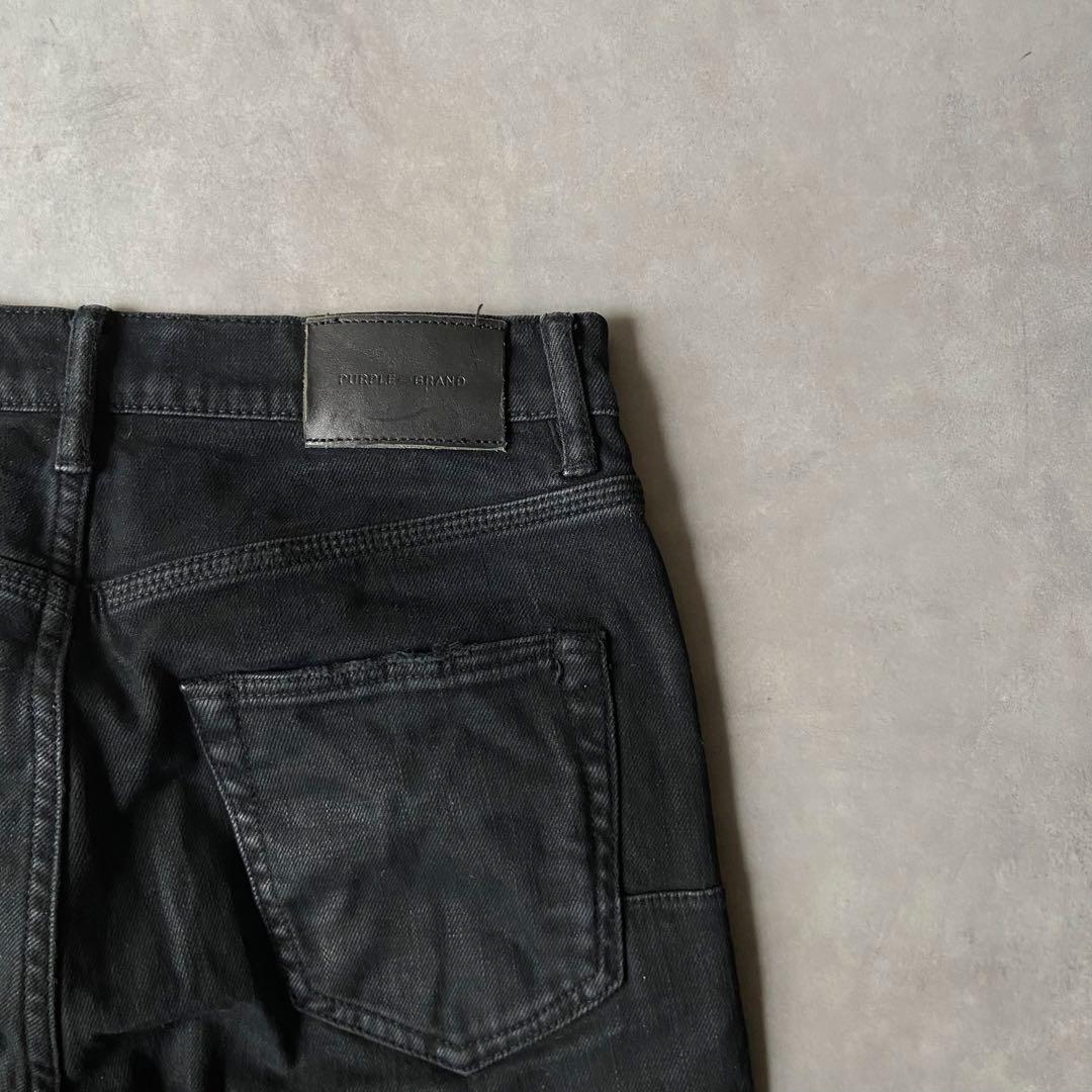 【美品】PURPLE BRAND ブラックスキニージーンズ P001 AW80