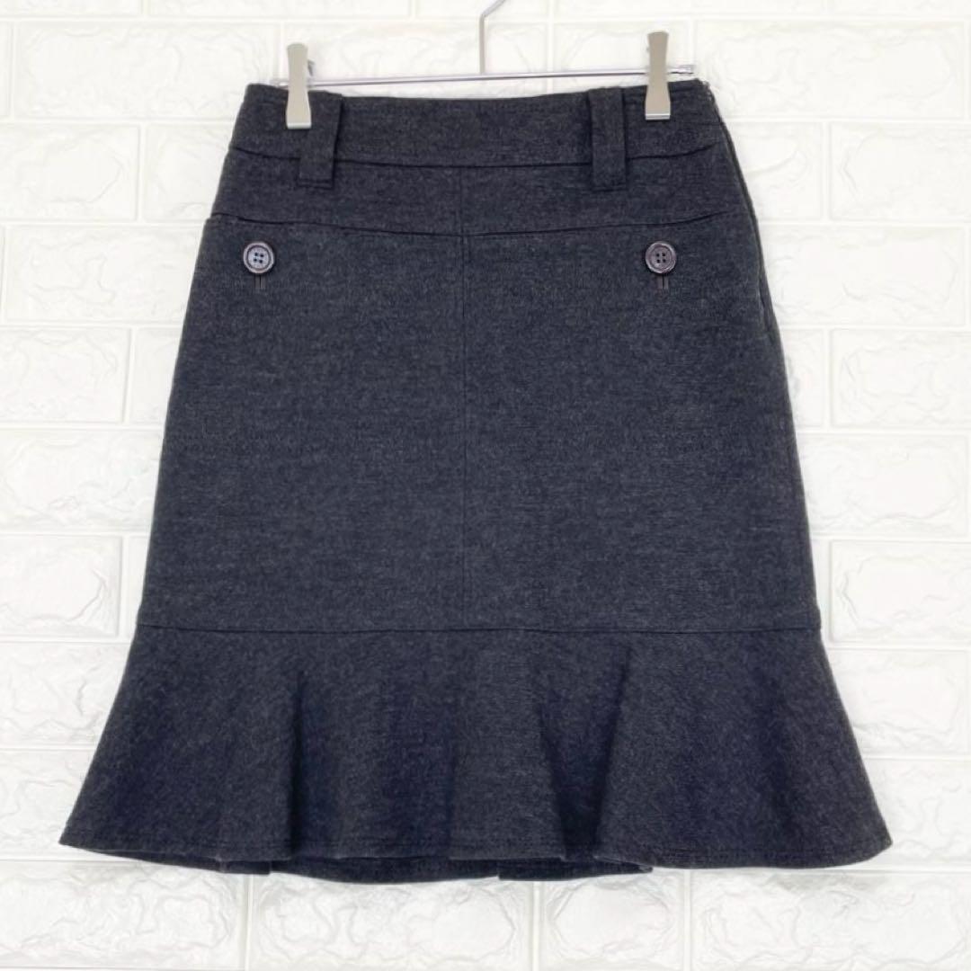 美品　エポカ スカート フリルヘム 三陽商会 ウール マーメイド P0886