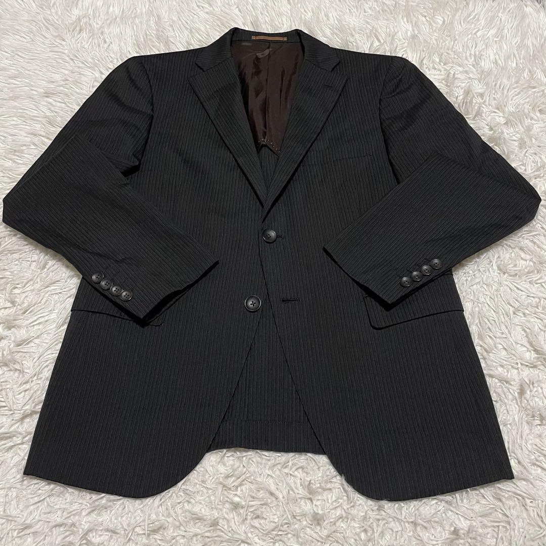 【現行品】パーフェクトスーツファクトリー　AB4 ストライプ　パンツ2本　黒