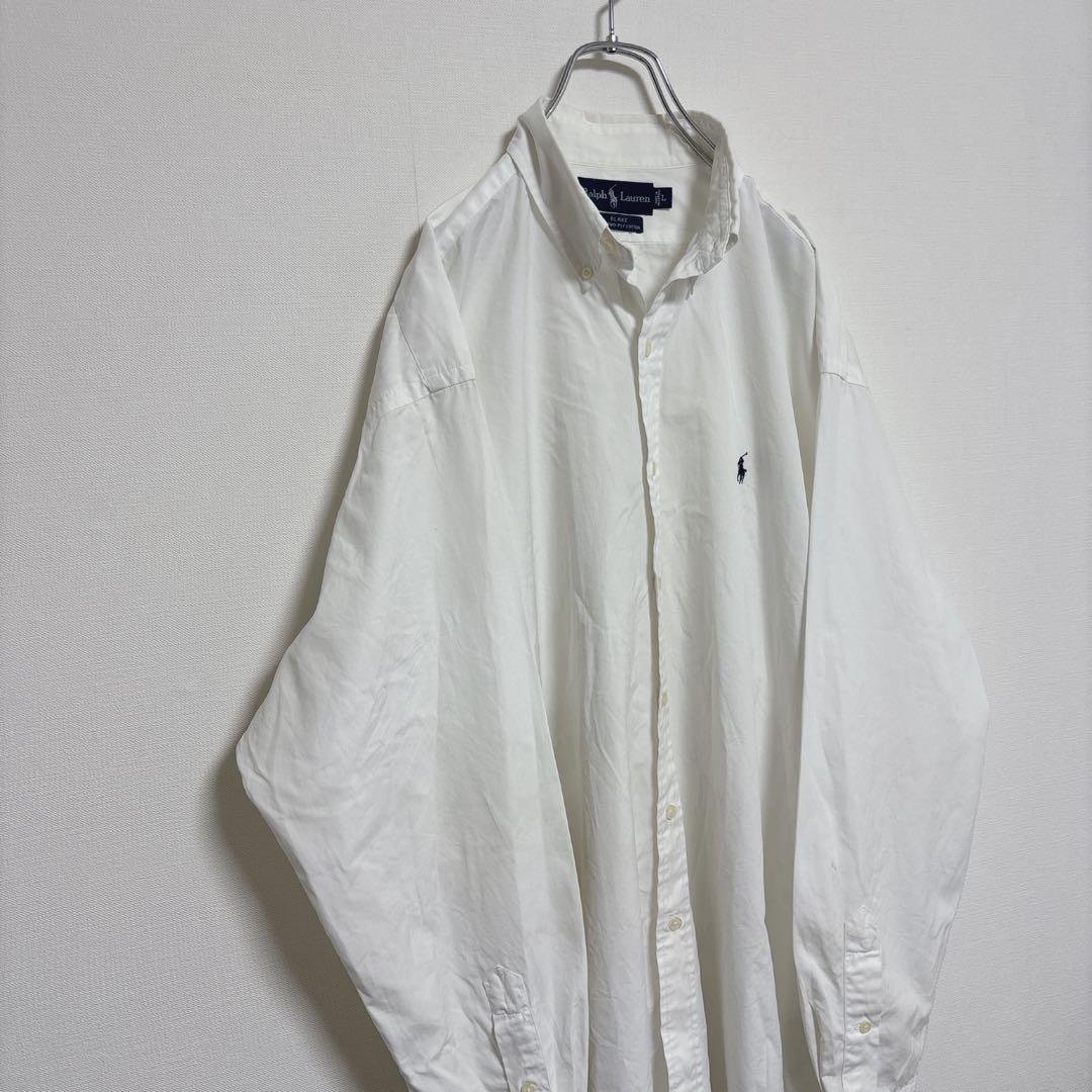 90s ラルフローレン　two-ply cotton 最高級シャツ　bd L