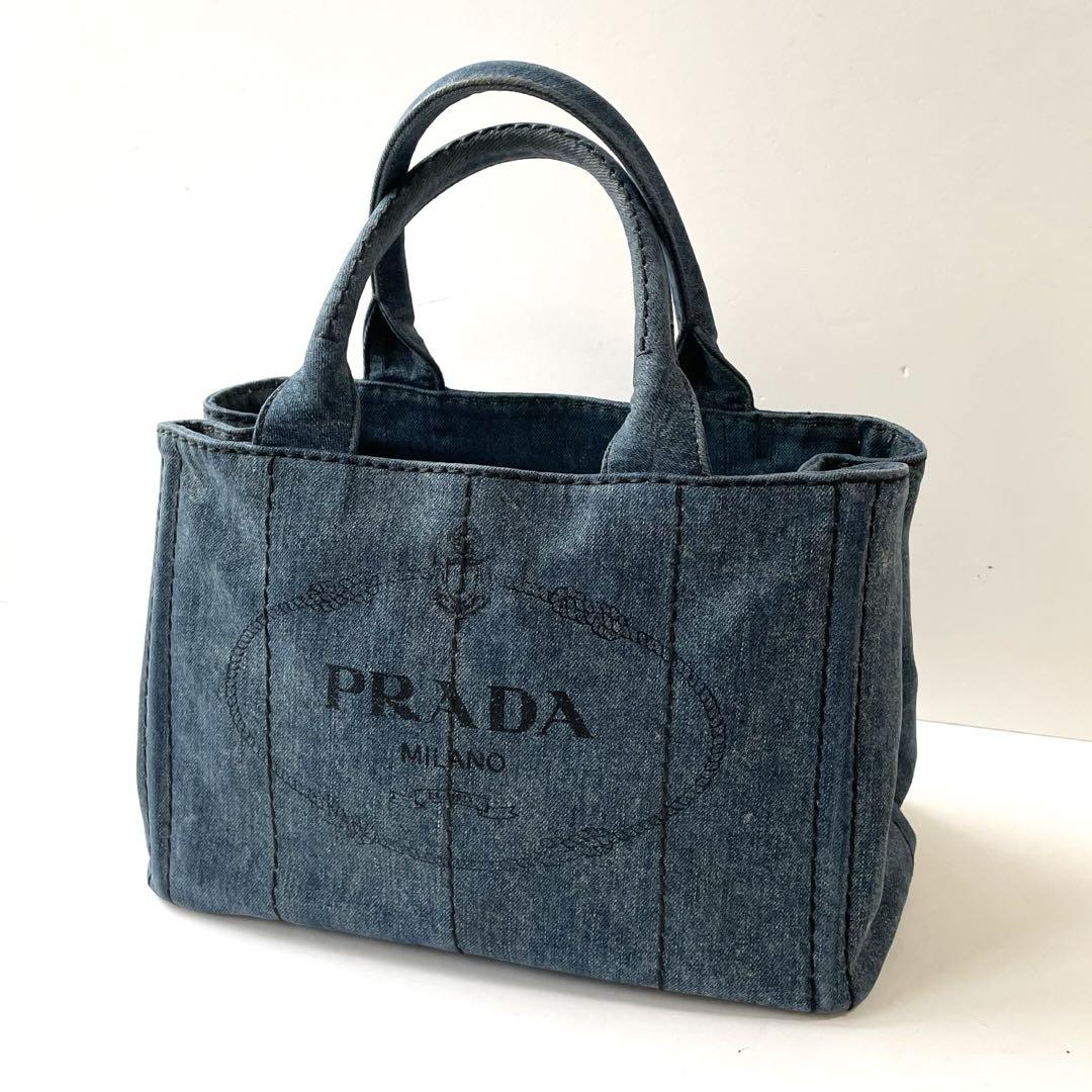 【美品】PRADA プラダ カナパ トートバッグ ハンドバッグ デニム Sサイズ 美品〜良品】PRADA プラダ カナパ トートバッグ デニム Sサイズ