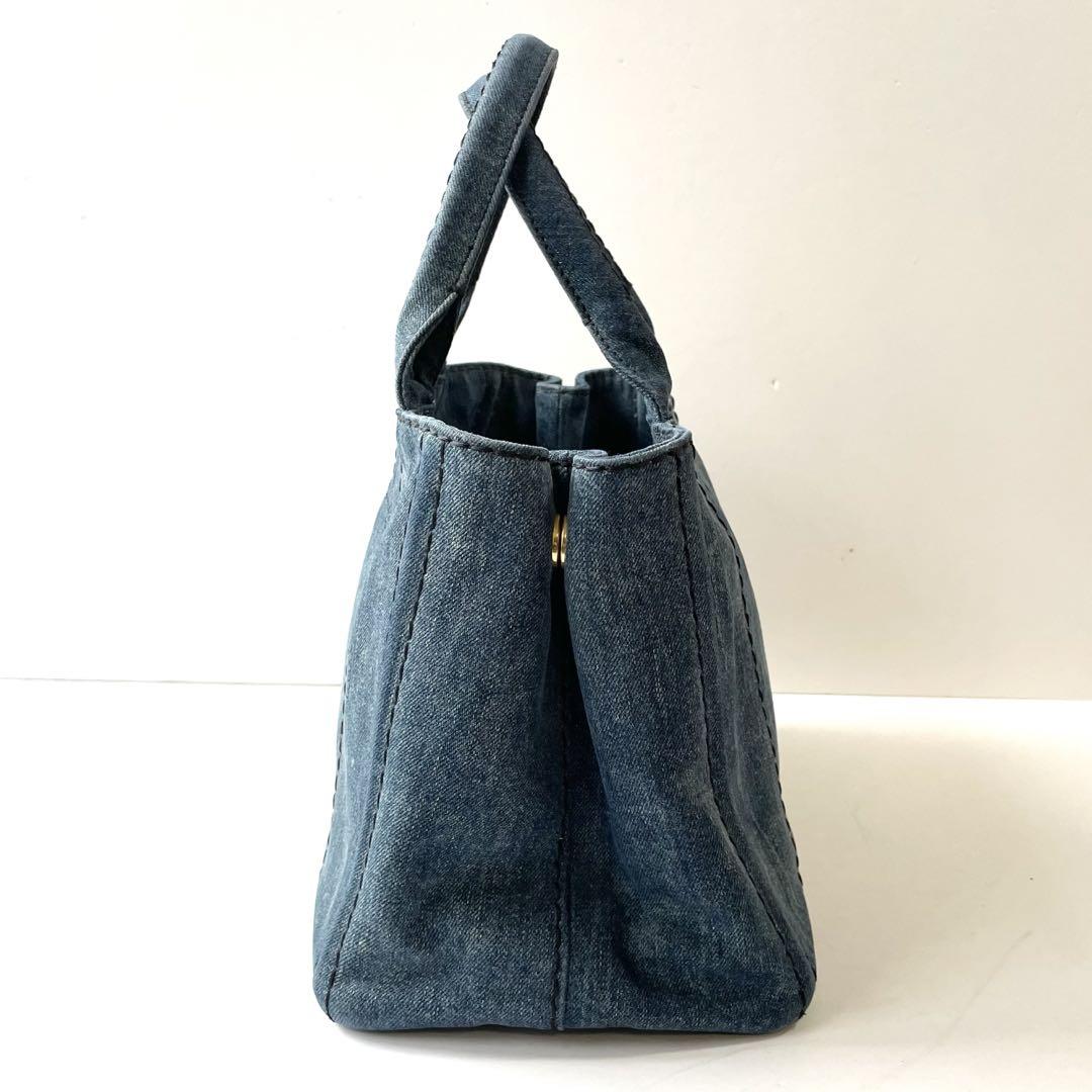 美品〜良品】PRADA プラダ カナパ トートバッグ デニム Sサイズ