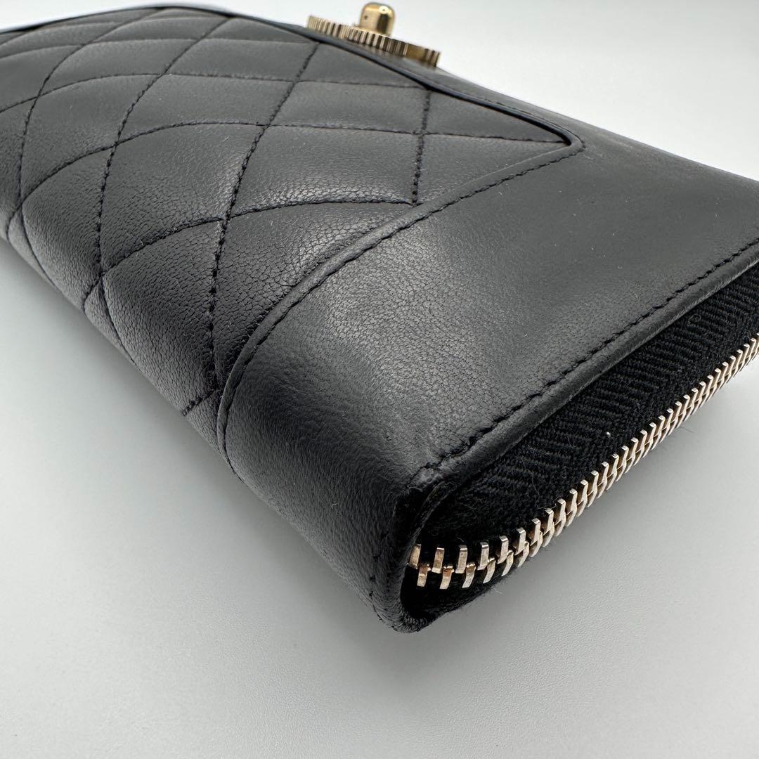 CHANEL シャネル 長財布 マドモアゼル マトラッセ ラウンドジップ 美品