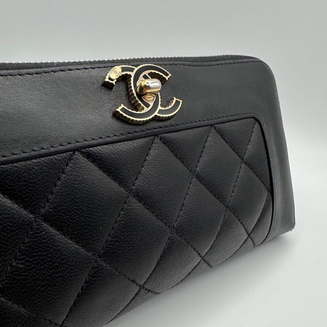 CHANEL シャネル 長財布 マドモアゼル マトラッセ ラウンドジップ 美品