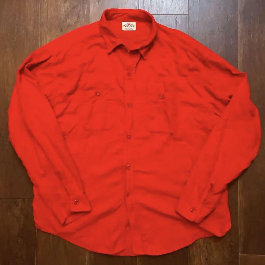 60s vintage king kole 赤シャツ 古着