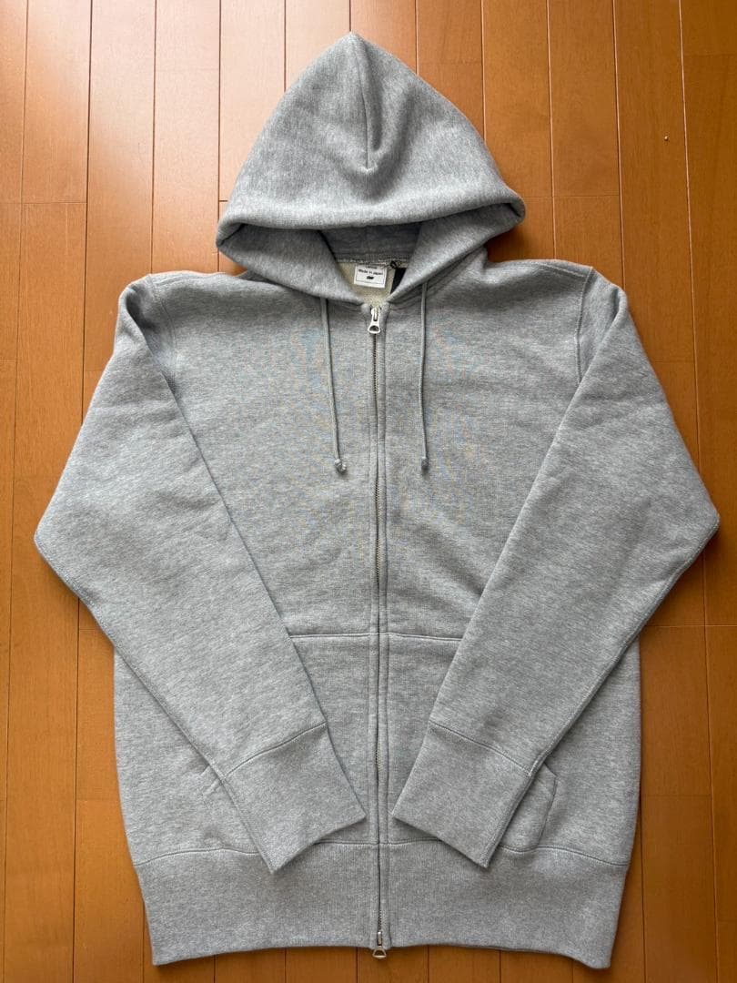 ループウィラー LW09 丸胴吊り編みジップフーディ グレー LサイズL LOOPWHEELER