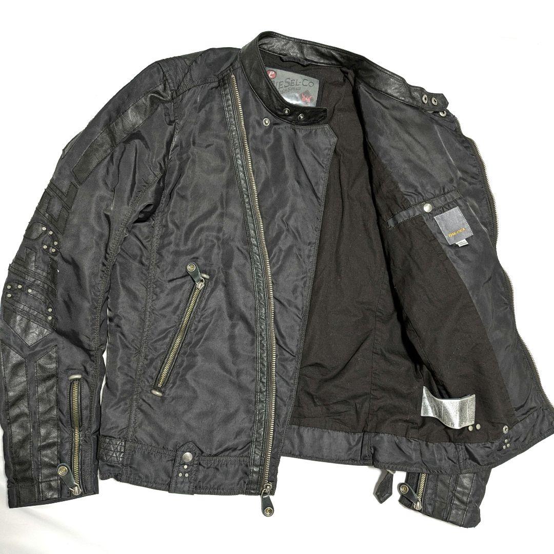 極美品✨ DIESEL　DAYTONA　ライダースジャケット　異素材切り替え　L