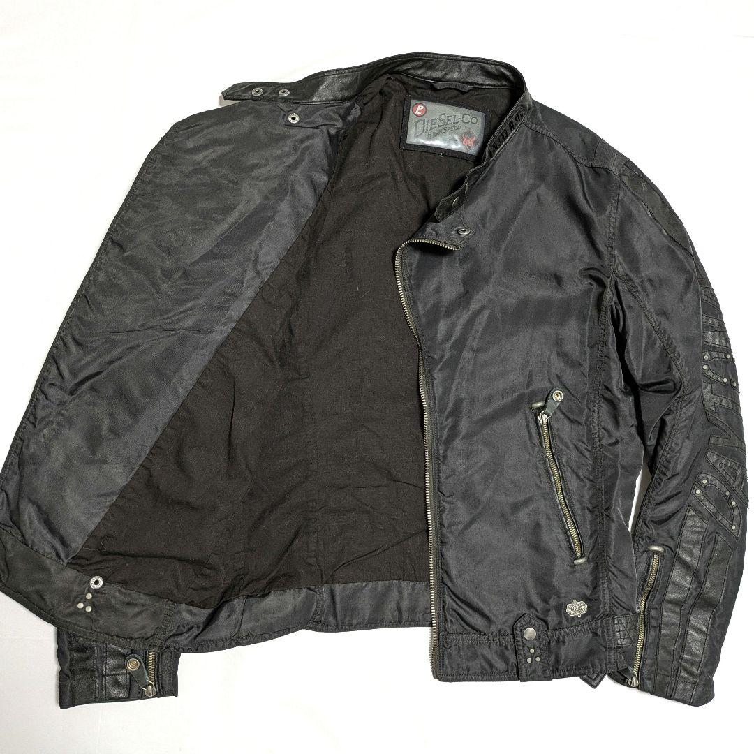 極美品✨ DIESEL　DAYTONA　ライダースジャケット　異素材切り替え　L