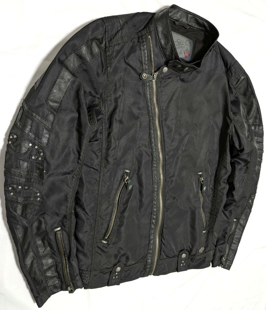 極美品✨ DIESEL　DAYTONA　ライダースジャケット　異素材切り替え　L