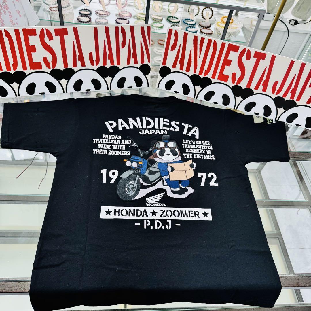 （16）PANDIESTA JAPAN×ズーマー 刺繍Tシャツ　ブラック