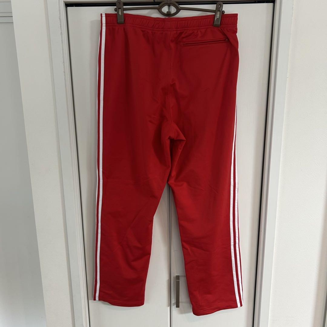 adidas トラックパンツ ジャージ　ワイドパンツ　赤　アディダス