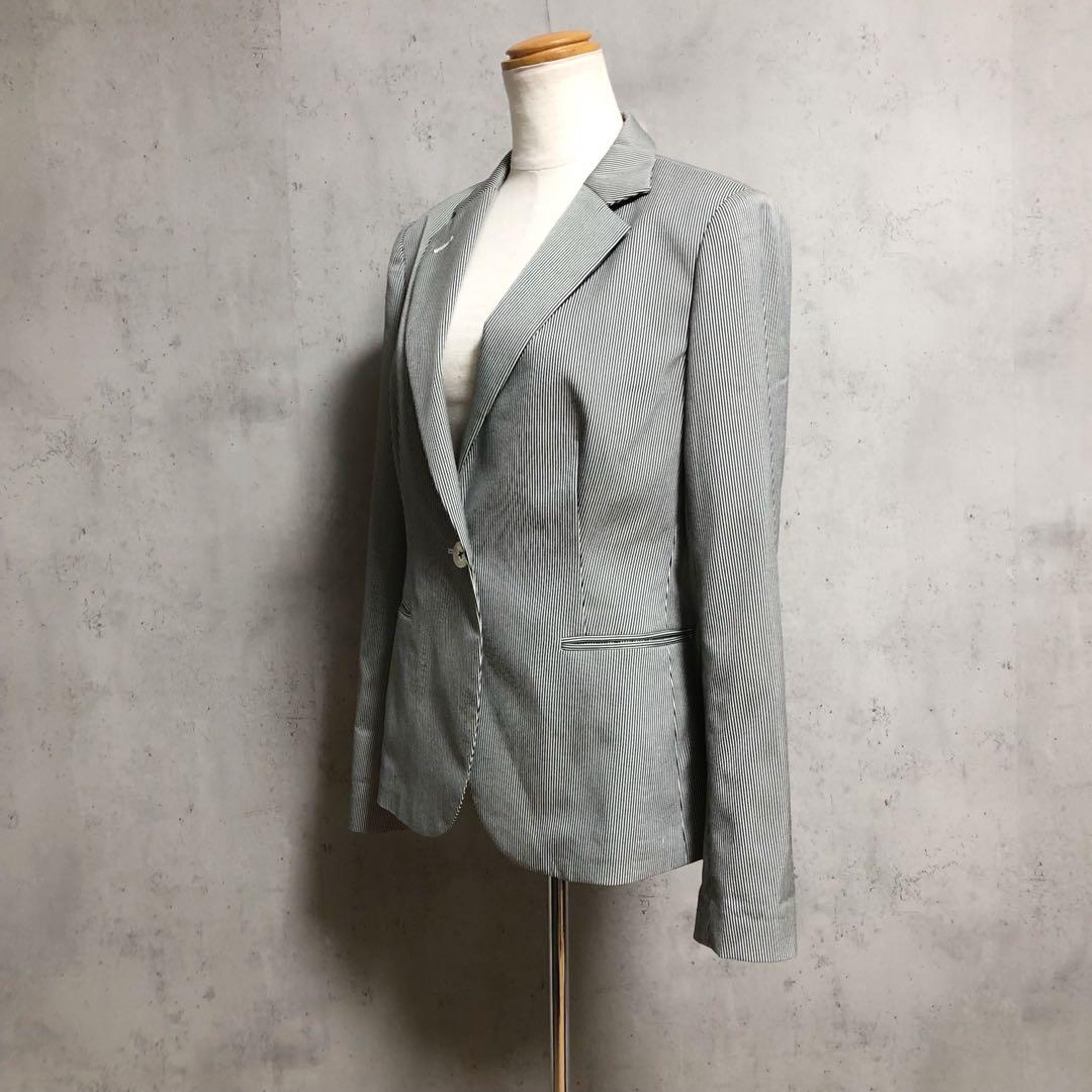 良品　Aquascutum ピンストライプ　レディーステーラードジャケット 良品 Aquascutum ピンストライプ レディーステーラードジャケット