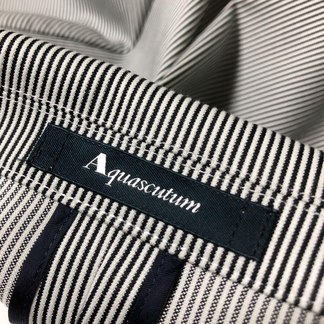 良品 Aquascutum ピンストライプ レディーステーラードジャケット