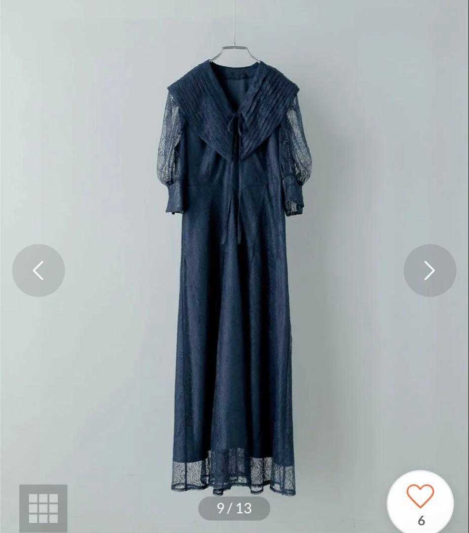 ネイビー フ スリーブ セーラー オケージョンドレスM・etoll.