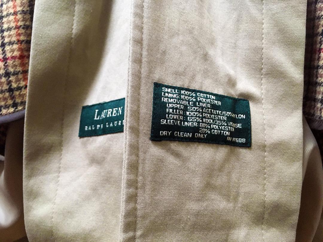 RALPH LAUREN ラルフローレン ステンカラーコート ライナー付