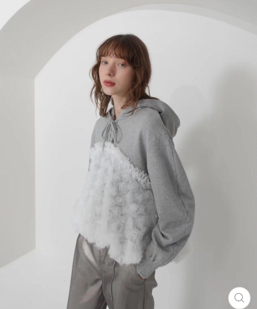 POPPY TULLE DOCKING HOODIE あさぎーにょパーカー