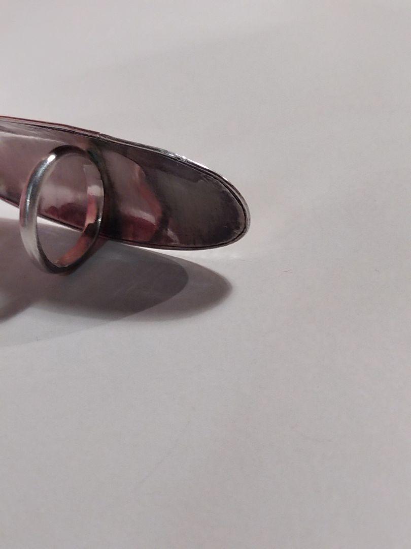 vintage オーバル ストライプ模様盾シールド リング指輪silver925