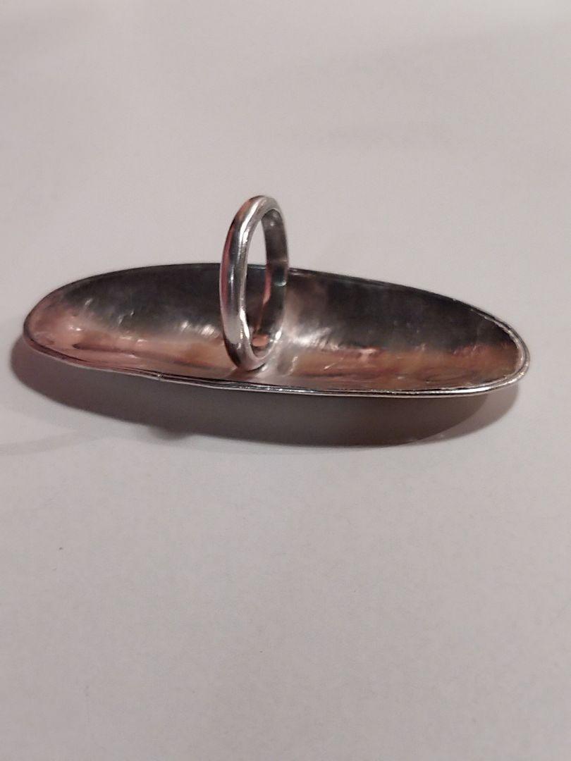 vintage オーバル ストライプ模様盾シールド リング指輪silver925