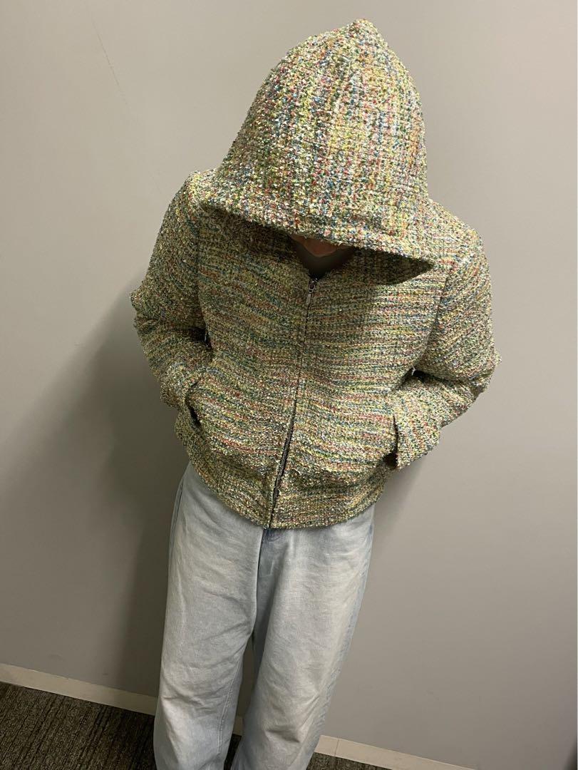 トップス CANDY TWEED ZIP-UP HOODIE 48