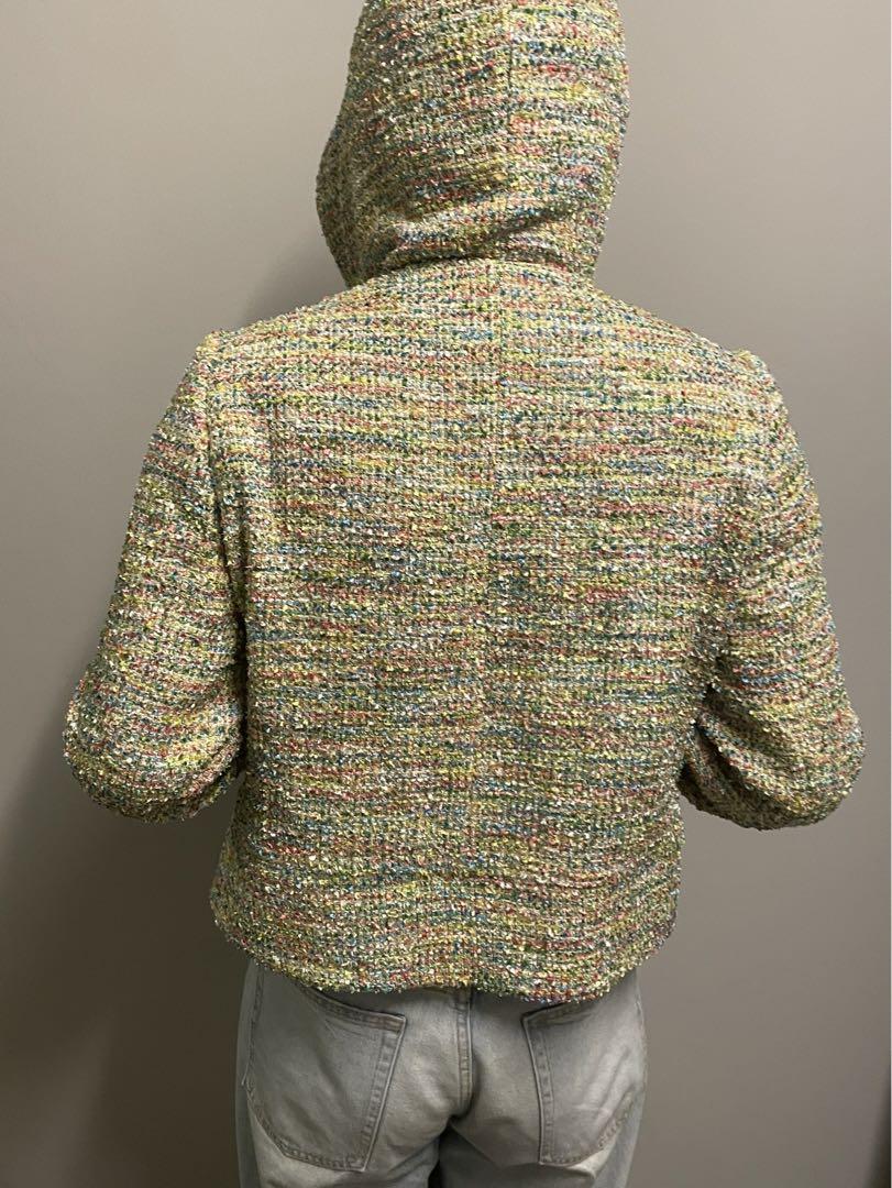 トップス CANDY TWEED ZIP-UP HOODIE 48