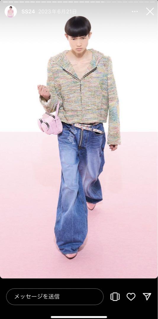 トップス CANDY TWEED ZIP-UP HOODIE 48