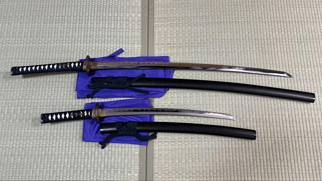 模造刀セール品第①弾】 模造刀 大小セット+紫刀袋2枚付き