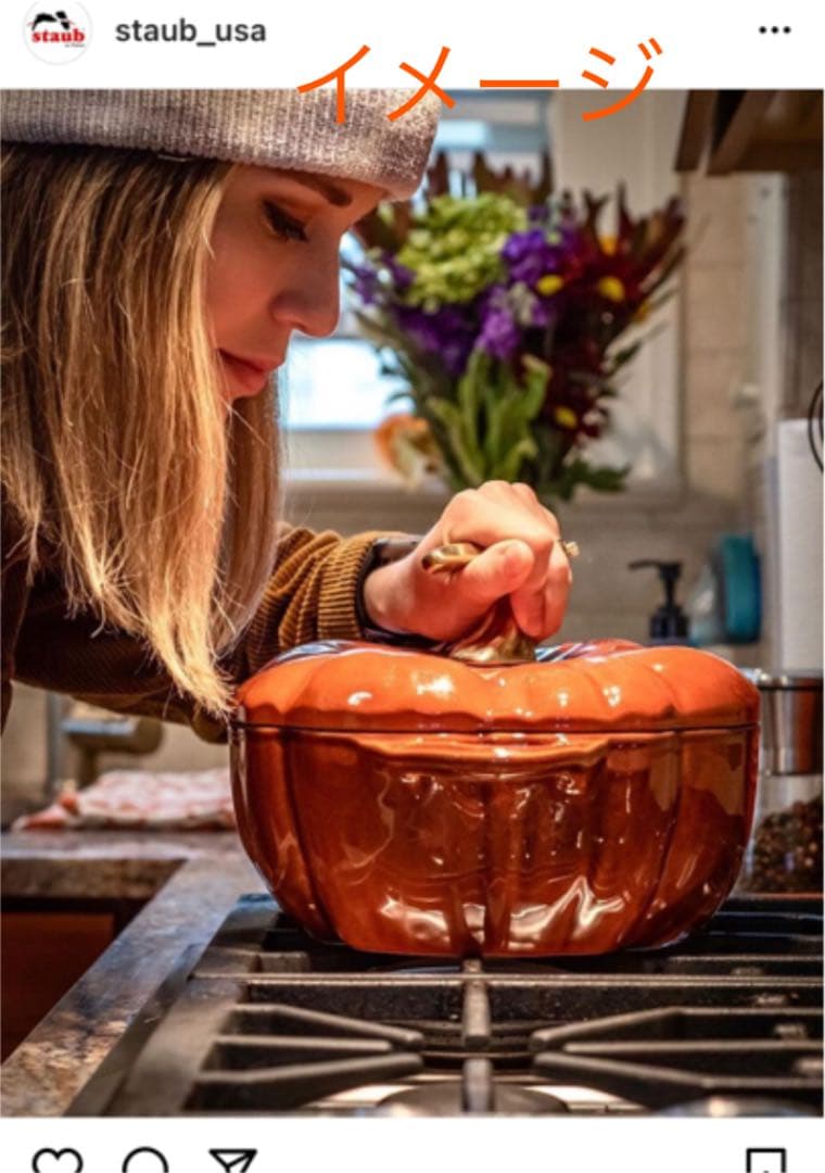 店内全品対象 ストウブstaub パンプキンココットホワイト24センチ